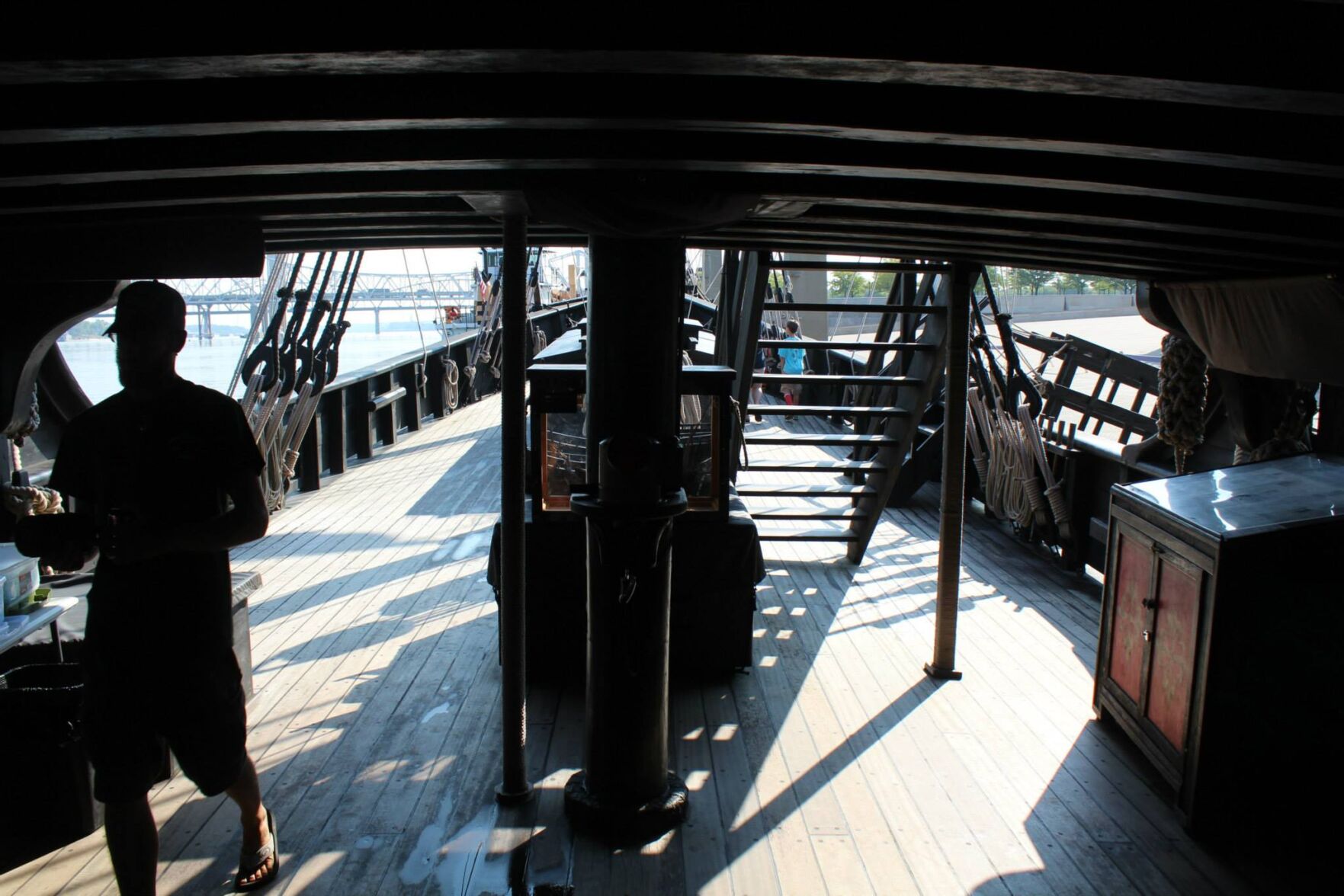 A replica of Columbus' ship 'Pinta' docked at the Louisville waterfront in Aug. 2015